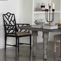 Solid Wood Bamboo Lattice Dining Chair, Vintage Accent Chair