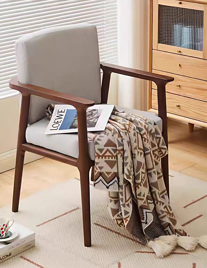 Mid-Century Modern Solid Wood Dining Chair, Nordic Home Chair, New Chinese Tea Chair, Mahjong Chair, Senior Chair & Designer Study Chair