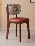 Solid Wood Dining Chair, Italian Mid-Century Style, Minimalist Retro Backrest Chair, Versatile for Home, Commercial, Dining Room & Vanity Use