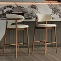 Solid Ash Wood Bar Stool | Nordic & French Retro Style, Customizable Comfortable Home High Chair