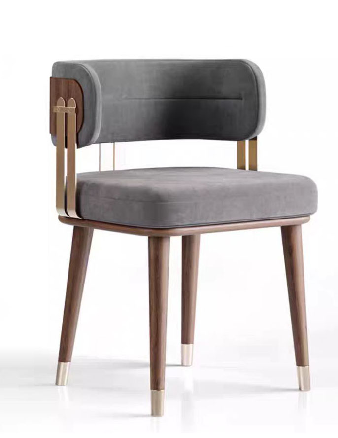 Italian Light Luxury Solid Wood Chair | Modern Minimalist Design for Home, Hotel, Cafe & Reception Area