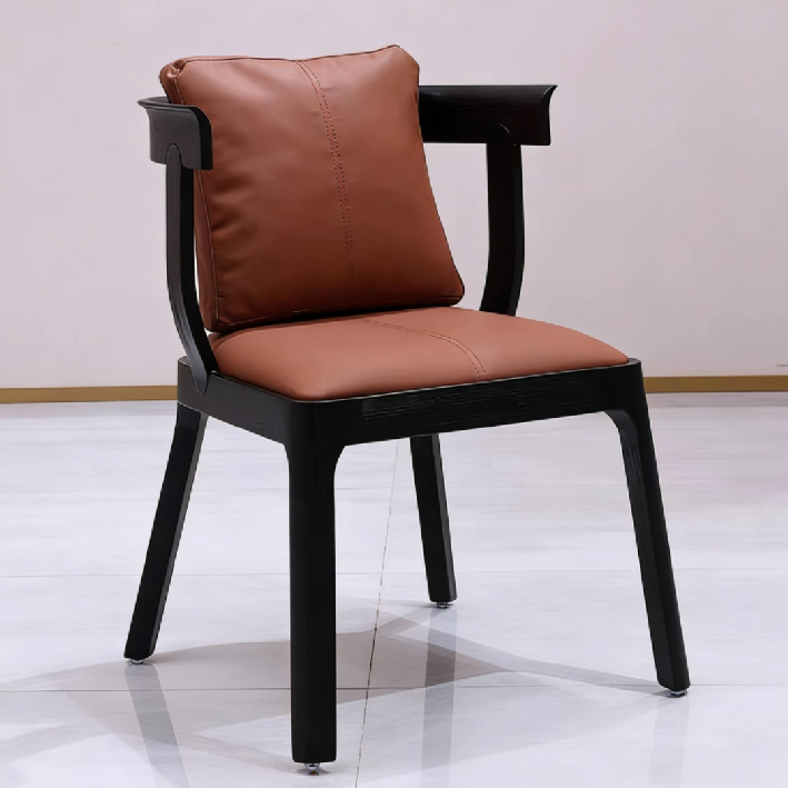 Nordic Solid Wood Armrest Chair, Italian Minimalist Design For Dining, Office And Meeting Scenes