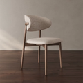 Nordic Fabric Dining Chair, Modern Minimalist Solid Wood Chair with Lumbar Support