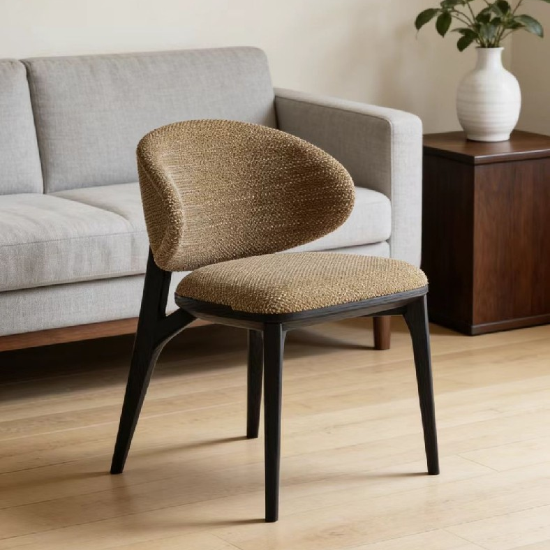 Modern Italian Light Luxury Fabric Dining Chair, Designer Home Leisure Chair