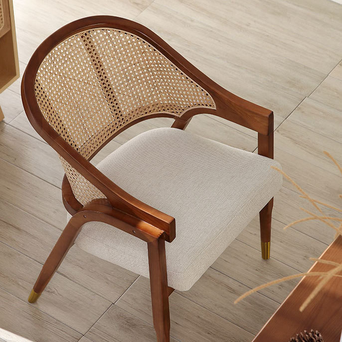 Nordic Solid Wood Rattan Chair, Mid-Century Chandigarh Chair, Dining & B&B Leisure Armchair