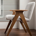 Designer Nordic Solid Wood Armchair, Light Luxury Simple Dining Chair For Home & Cafe