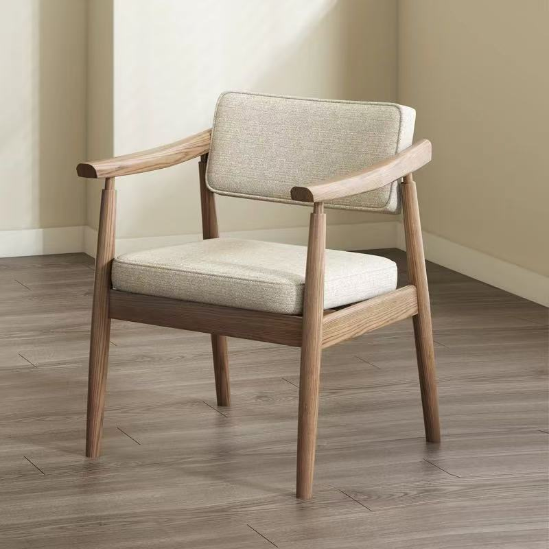 Solid Wood Armchair, Dining Chair, Study Chair, Computer Chair for Home, B&B, Balcony & Leisure Area